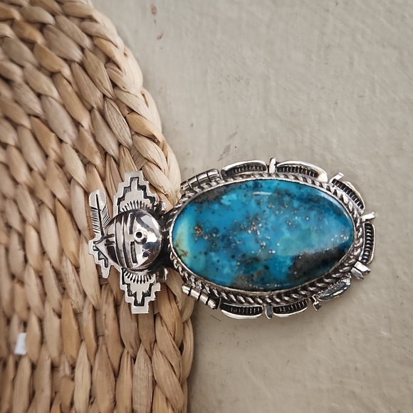 Native American Navajo NWOT Kachina Turquoise Pendant by Bennie Ration 💙🎁🩶 - Picture 9 of 14